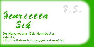 henrietta sik business card